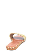 Women's Beige Straw Casual Flat Slippers | Derimod Women's Beige Straw Casual Flat Slippers | Derimod