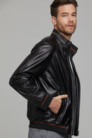 Costa Men's Leather Jacket | Derimod Costa Men's Leather Jacket | Derimod
