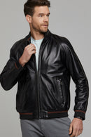 Costa Men's Leather Jacket | Derimod Costa Men's Leather Jacket | Derimod