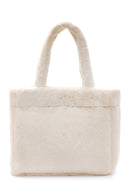 Women's Cream Plush Shoulder Bag | Derimod Women's Cream Plush Shoulder Bag | Derimod