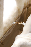 Women's Cream Plush Shoulder Bag | Derimod Women's Cream Plush Shoulder Bag | Derimod
