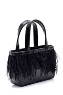 Women's Feathered Snake Patterned Derimod X Whenever Company Mini Hand Bag | Derimod Women's Feathered Snake Patterned Derimod X Whenever Company Mini Hand Bag | Derimod