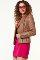 Lulu Women's Leather Jacket | Derimod Lulu Women's Leather Jacket | Derimod