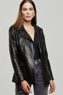 Jetset Women's Leather Jacket | Derimod Jetset Women's Leather Jacket | Derimod