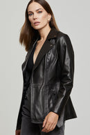 Jetset Women's Leather Jacket | Derimod Jetset Women's Leather Jacket | Derimod