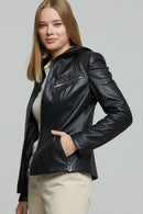 Patricia Women's Leather Jacket | Derimod Patricia Women's Leather Jacket | Derimod