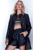 Sophia Women's Black Long Leather Jacket | Derimod Sophia Women's Black Long Leather Jacket | Derimod