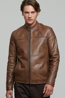 Neymar Men's Leather Jacket | Derimod Neymar Men's Leather Jacket | Derimod