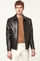 Salah Men's Leather Jacket | Derimod Salah Men's Leather Jacket | Derimod