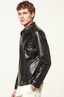 Salah Men's Leather Jacket | Derimod Salah Men's Leather Jacket | Derimod