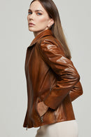 Kristine Women's Leather Jacket | Derimod Kristine Women's Leather Jacket | Derimod