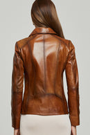 Kristine Women's Leather Jacket | Derimod Kristine Women's Leather Jacket | Derimod