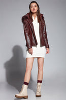 Edite Women's Leather Jacket | Derimod Edite Women's Leather Jacket | Derimod