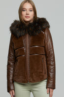 Wendy Women's Leather Jacket | Derimod Wendy Women's Leather Jacket | Derimod