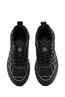 Erkek Siyah Bağcıklı Kalın Tabanlı Kumaş Sneaker | Derimod Erkek Siyah Bağcıklı Kalın Tabanlı Kumaş Sneaker | Derimod
