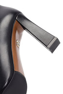 Women's Black Zippered High Thick Heel Leather Boot | Derimod Women's Black Zippered High Thick Heel Leather Boot | Derimod