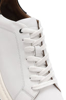 Erkek Beyaz Bağcıklı Deri Sneaker | Derimod Erkek Beyaz Bağcıklı Deri Sneaker | Derimod