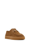 Women's Tan Suede Leather Masculine Shoes | Derimod Women's Tan Suede Leather Masculine Shoes | Derimod