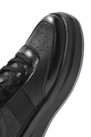 Erkek Siyah Bağcıklı Kalın Tabanlı Deri Sneaker | Derimod Erkek Siyah Bağcıklı Kalın Tabanlı Deri Sneaker | Derimod