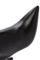 Women's Black Zippered Thin Heeled Leather Boots | Derimod Women's Black Zippered Thin Heeled Leather Boots | Derimod