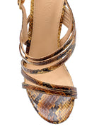 Women's Snakeskin Patterned Heeled Sandals | Derimod Women's Snakeskin Patterned Heeled Sandals | Derimod