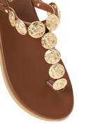 Woman Brown Buckled Flip-Flop Sandal | Derimod Woman Brown Buckled Flip-Flop Sandal | Derimod