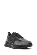 Erkek Siyah Bağcıklı Deri Sneaker | Derimod Erkek Siyah Bağcıklı Deri Sneaker | Derimod