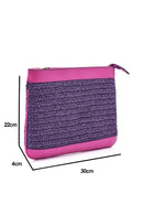 Women's Purple Straw Portfolio Bag | Derimod Women's Purple Straw Portfolio Bag | Derimod