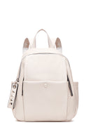 Women's Beige Faux Leather Backpack | Derimod Women's Beige Faux Leather Backpack | Derimod