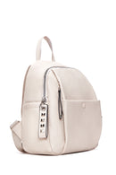Women's Beige Faux Leather Backpack | Derimod Women's Beige Faux Leather Backpack | Derimod