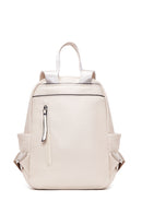 Women's Beige Faux Leather Backpack | Derimod Women's Beige Faux Leather Backpack | Derimod