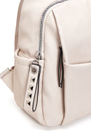 Women's Beige Faux Leather Backpack | Derimod Women's Beige Faux Leather Backpack | Derimod