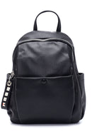 Women's Black Faux Leather Backpack | Derimod Women's Black Faux Leather Backpack | Derimod
