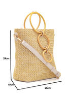 Women's Beige Straw Shoulder Bag | Derimod Women's Beige Straw Shoulder Bag | Derimod