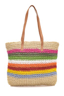 Women's Multicolored Straw Shoulder Bag | Derimod Women's Multicolored Straw Shoulder Bag | Derimod