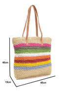 Women's Multicolored Straw Shoulder Bag | Derimod Women's Multicolored Straw Shoulder Bag | Derimod