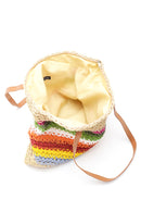 Women's Multicolored Straw Shoulder Bag | Derimod Women's Multicolored Straw Shoulder Bag | Derimod