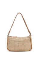 Women's Beige Straw Shoulder Bag | Derimod Women's Beige Straw Shoulder Bag | Derimod