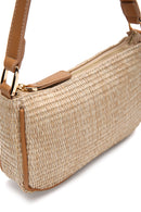 Women's Beige Straw Shoulder Bag | Derimod Women's Beige Straw Shoulder Bag | Derimod