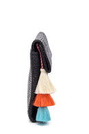 Women's Black Straw Portfolio Bag | Derimod Women's Black Straw Portfolio Bag | Derimod