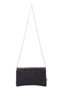 Women's Black Straw Portfolio Bag | Derimod Women's Black Straw Portfolio Bag | Derimod