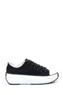 Kadın Siyah Kalın Tabanlı Kumaş Sneaker | Derimod Kadın Siyah Kalın Tabanlı Kumaş Sneaker | Derimod