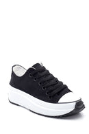 Kadın Siyah Kalın Tabanlı Kumaş Sneaker | Derimod Kadın Siyah Kalın Tabanlı Kumaş Sneaker | Derimod