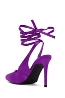 Women's Purple Ankle Strap Satin Heeled Shoes | Derimod Women's Purple Ankle Strap Satin Heeled Shoes | Derimod