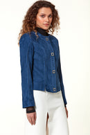 Luna Women's Suede Leather Jacket | Derimod Luna Women's Suede Leather Jacket | Derimod