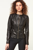 Bella Women's Leather Jacket | Derimod Bella Women's Leather Jacket | Derimod