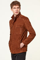 Alves Men's Suede Leather Jacket | Derimod Alves Men's Suede Leather Jacket | Derimod