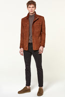 Alves Men's Suede Leather Jacket | Derimod Alves Men's Suede Leather Jacket | Derimod