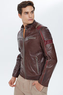 Kobe Men's Brown Emblem Slim-Fit Sports Coat | Derimod Kobe Men's Brown Emblem Slim-Fit Sports Coat | Derimod
