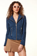 Lara Women's Suede Leather Jacket | Derimod Lara Women's Suede Leather Jacket | Derimod